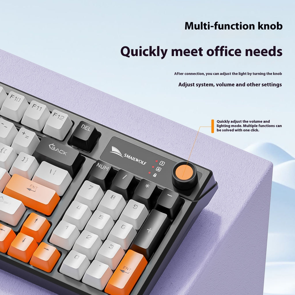 SK15 Wired Mechanical Gaming Keyboard with Control Knob