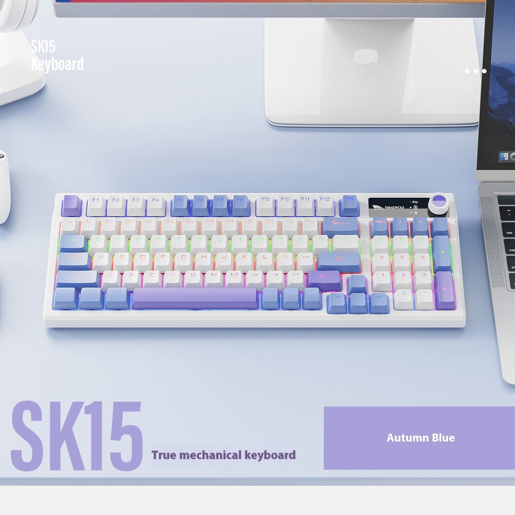 SK15 Wired Mechanical Gaming Keyboard with Control Knob