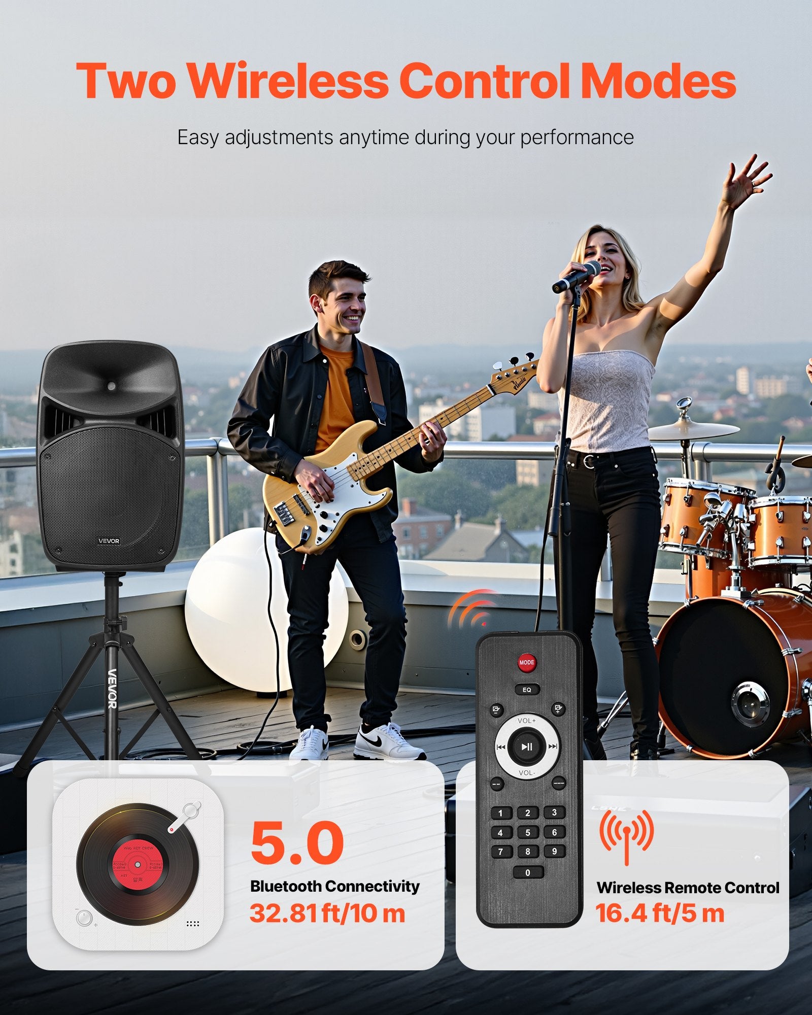 2x 15” Portable PA Speaker System 2000W – Bluetooth DJ Party Set with Mixer & Mic