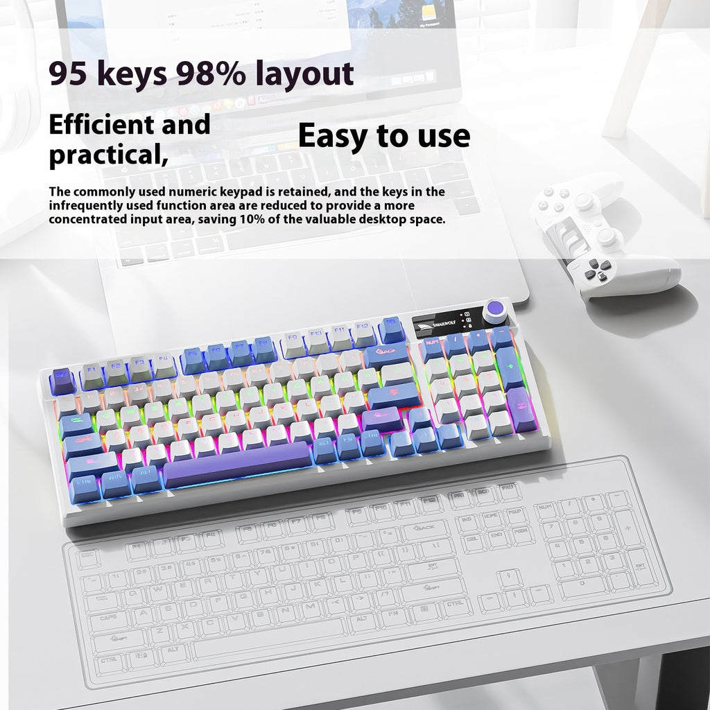 SK15 Wired Mechanical Gaming Keyboard with Control Knob