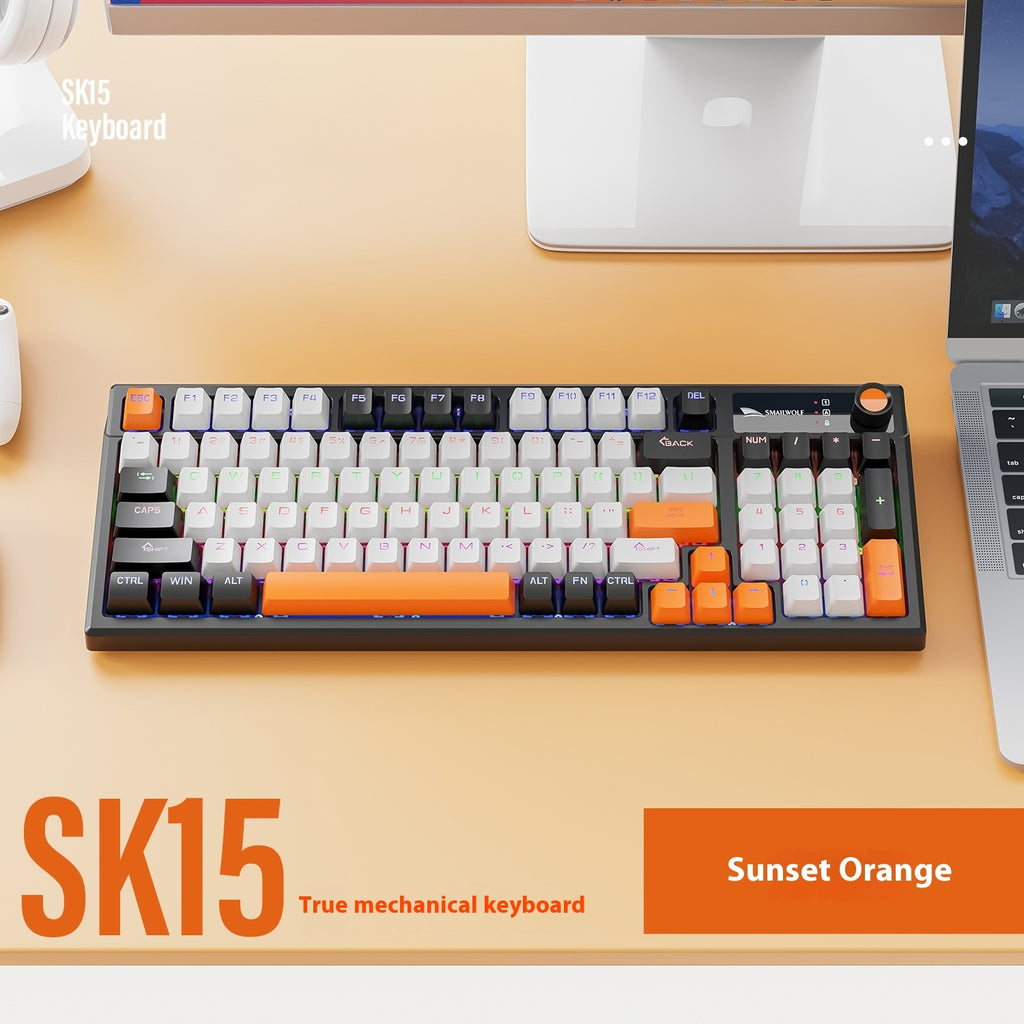 SK15 Wired Mechanical Gaming Keyboard with Control Knob